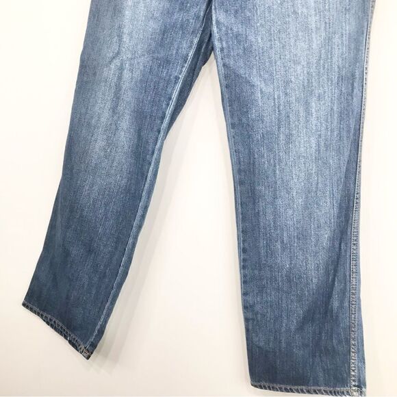 Hudson REMI Blue Denim High Rise Straight Leg Gathered Waist Crop Ankle Jeans - Picture 7 of 16